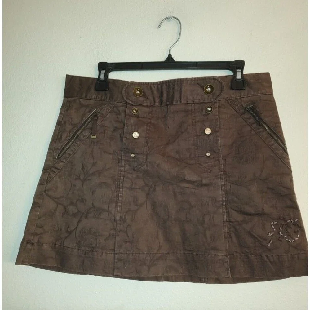 Vintage Women's Cassidi A Line Brown Short Skirt EUR Size 38
